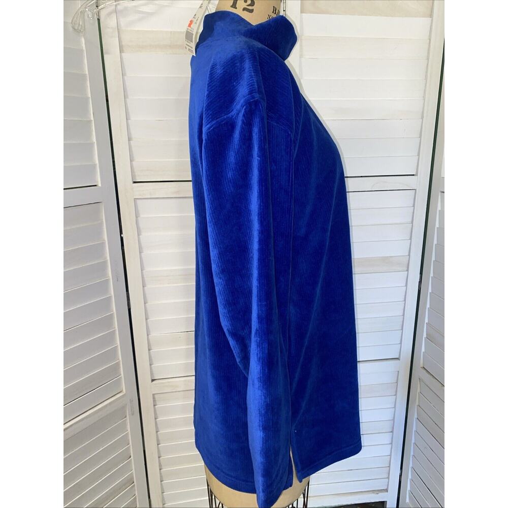 New W/ Tags Bold Spirit Women’s Velour Ribbed Blue Tunic Top Shirt Sz Medium - Picture 3 of 7